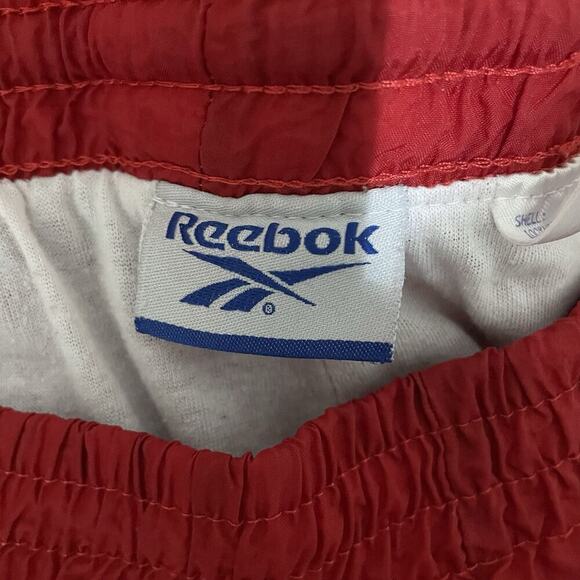 Vintage Reebok Windbreaker Track Pants Mens Size XL Red Zip Ankles Lined Baggy - Picture 7 of 9